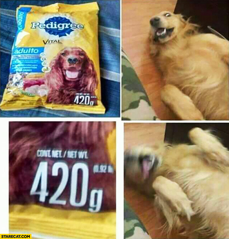 Pedigree dog food 420 marijuana happy dog