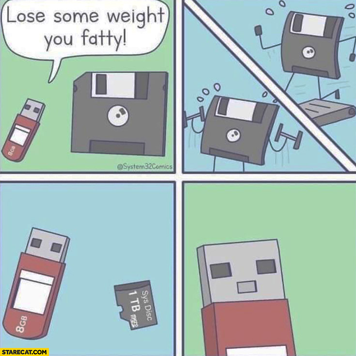 Pendrive to floppy disk lose some weight you fatty he becomes memory card