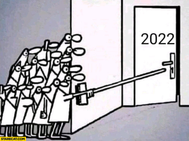 People opening door year 2022 scared afraid