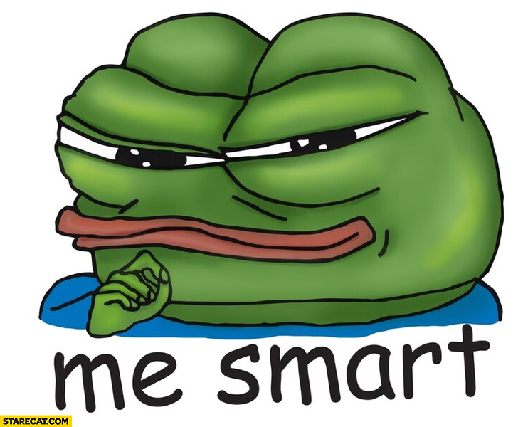 Pepe the frog me smart meme