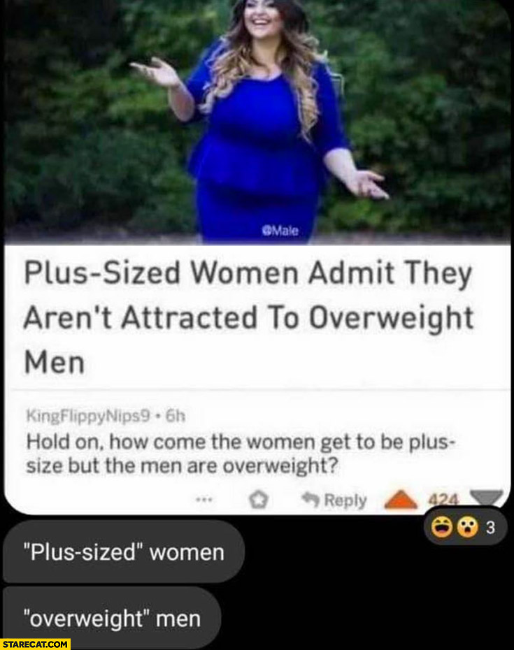 Plus sized women admit they arent attracted to overweight men how come