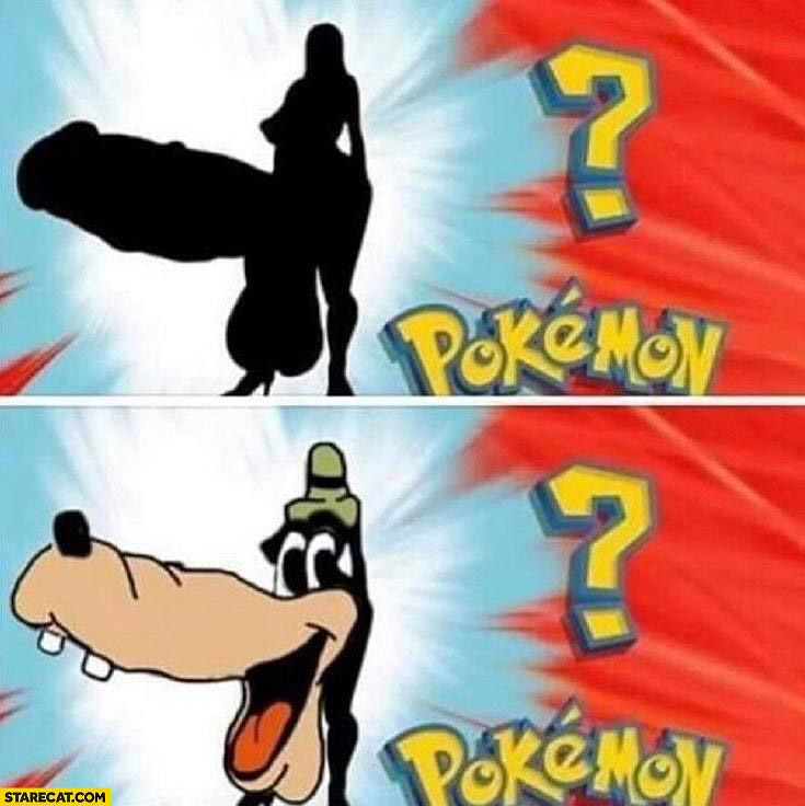 Pokemon evolving silhouette actually it’s Goofy