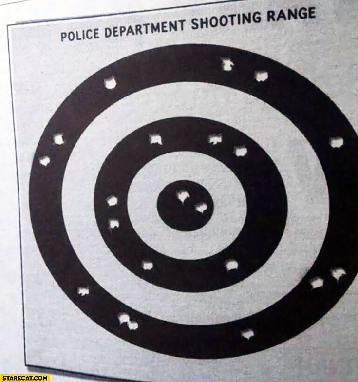Police department shooting range only black color was shot