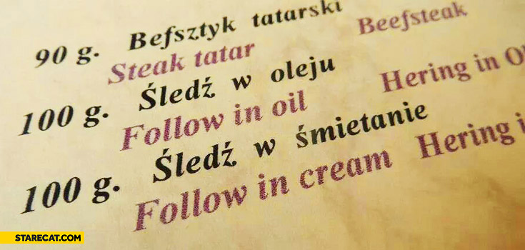 Polish menu translation fail