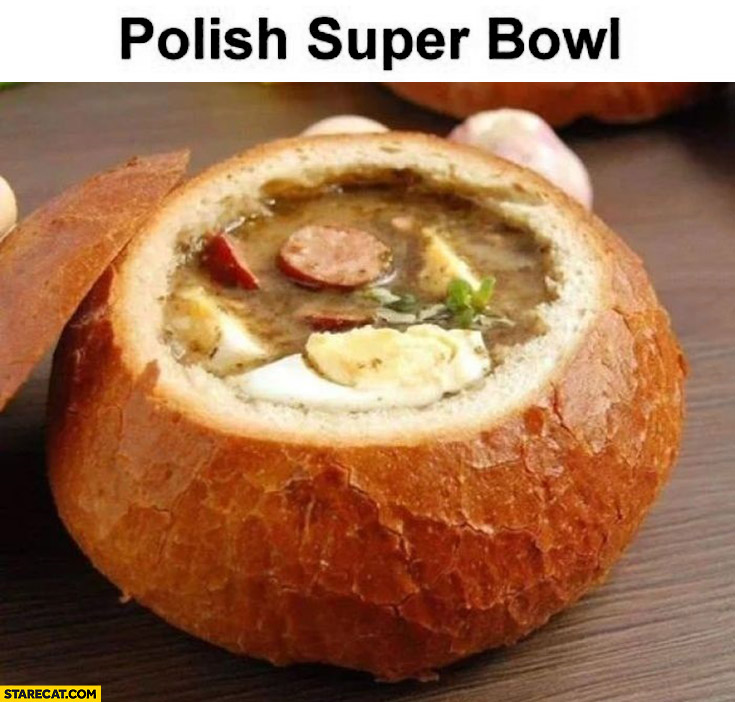 Polish super bowl soup in bread zurek