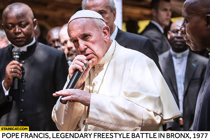 Pope Francis legendary rap hip-hop freestyle battle Bronx