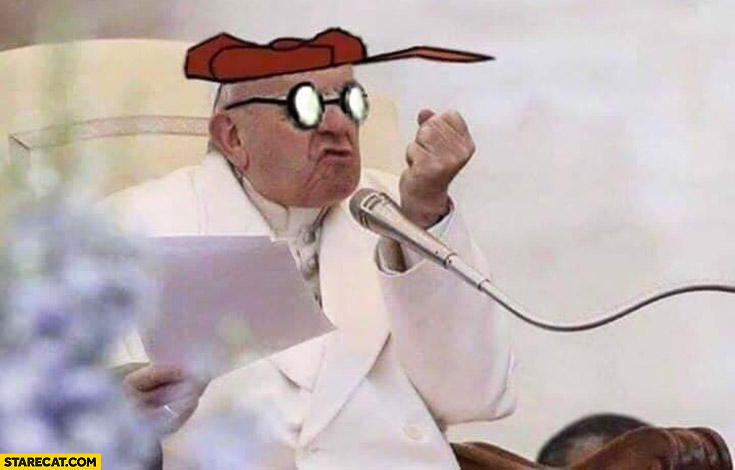 Pope Francis photoshopped picture hat glasses