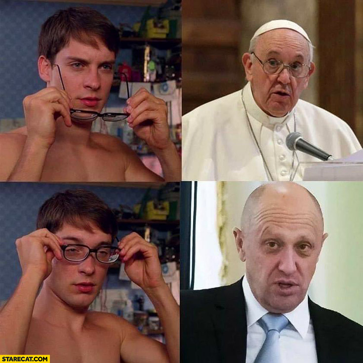 Pope Francis with glasses on looks like Prigozhin
