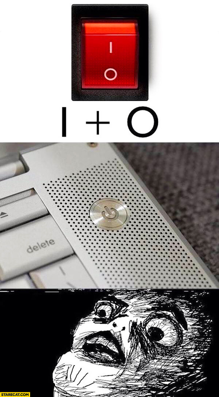 Power button on off is a sum of 1 + 0