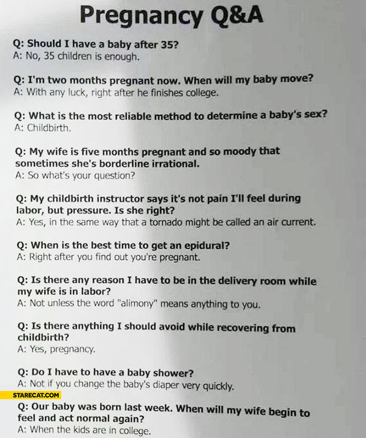 Pregnancy questions and answers