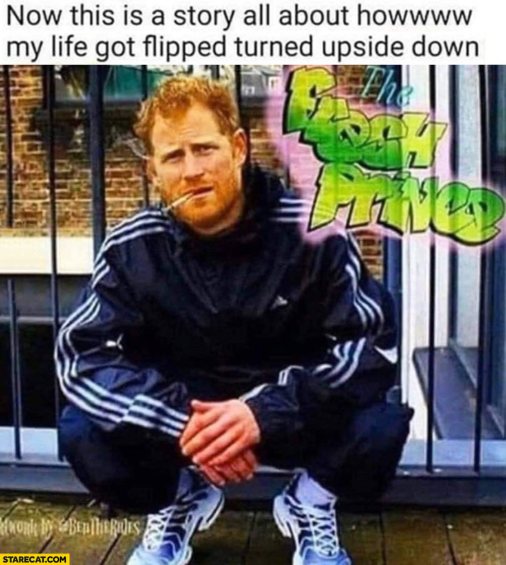 Prince Harry this is a story all about how my life got flipped upside down
