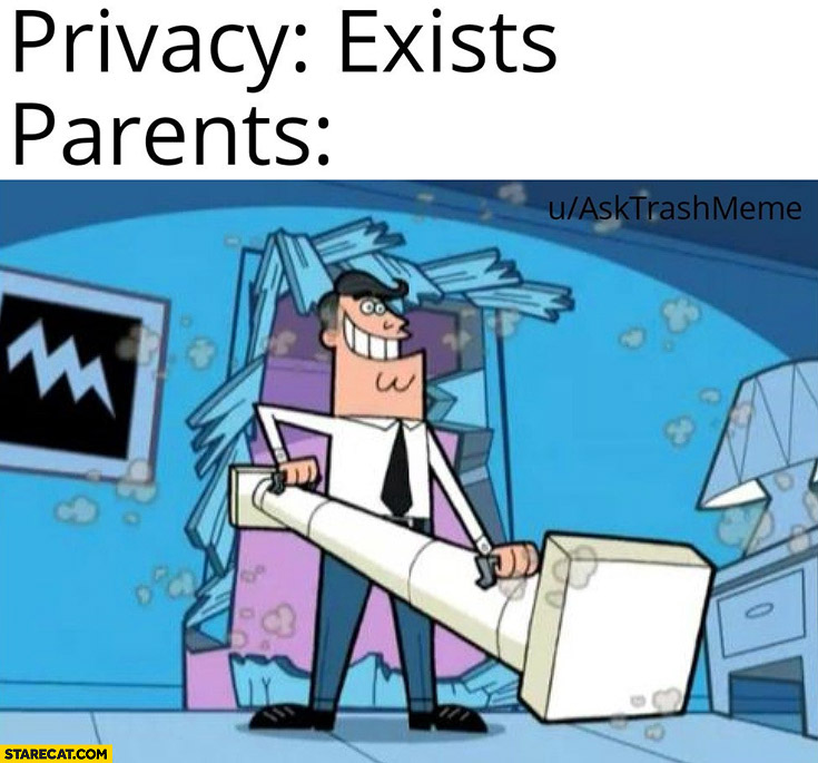 Privacy: exist, parents break into their kids room