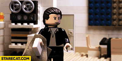 Pulp Fiction scene made out of LEGO gif animation