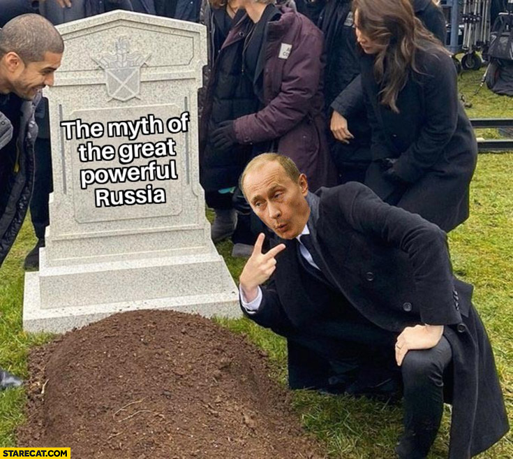 Putin at grave the myth of the great powerful Russia