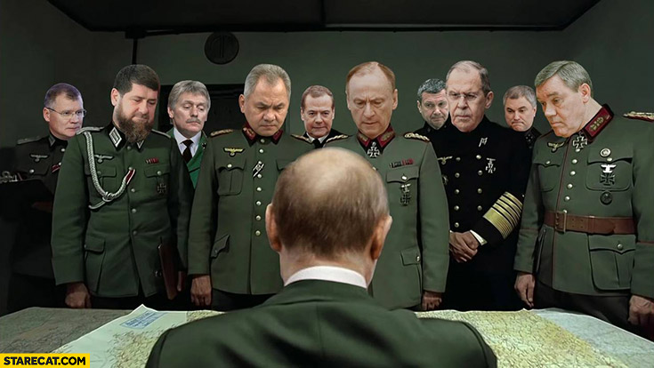 Putin like hitler in downfall movie photoshopped