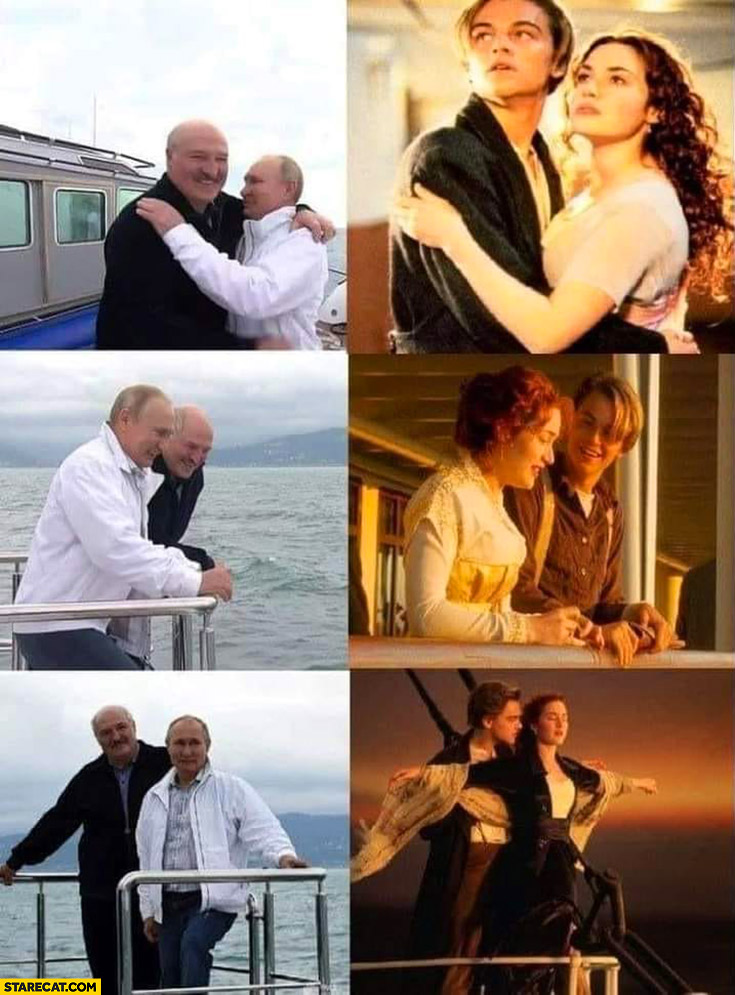Putin Lukashenko like Rose and Jack Titanic movie