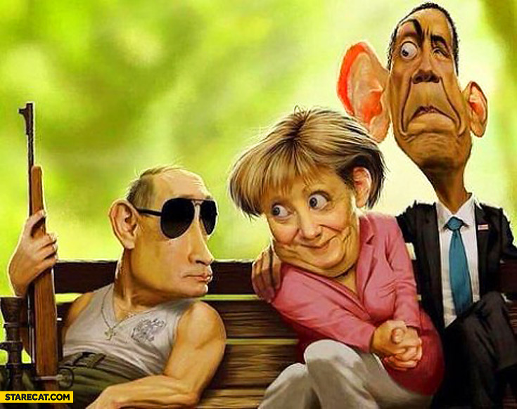 Putin Merkel Obama caricature
