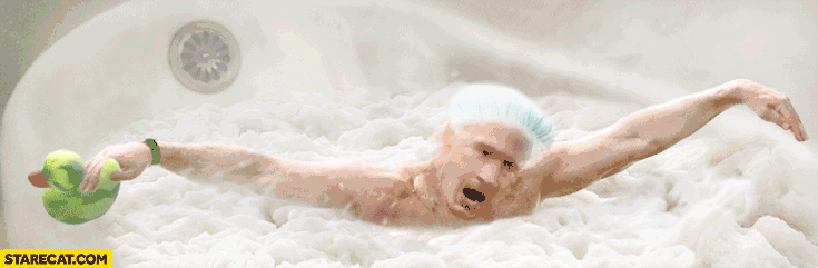 Putin taking too hot bath silly animation