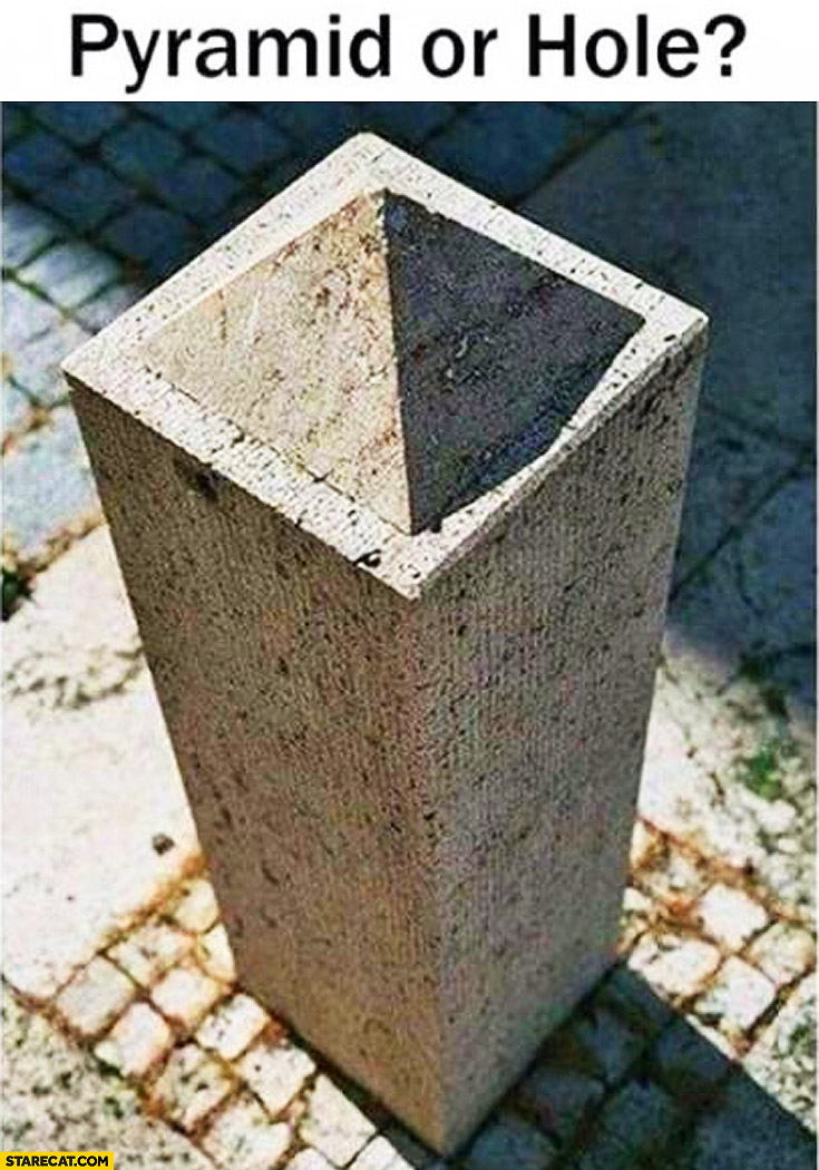 Pyramid or a hole? picture riddle puzzle
