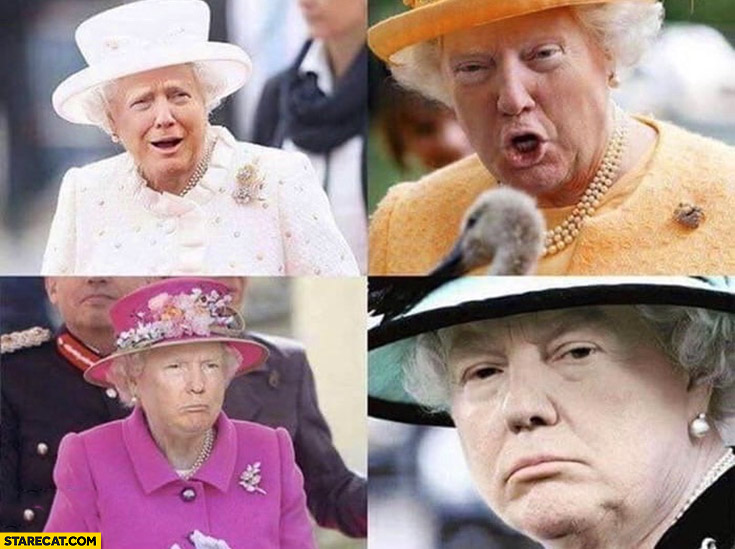 Queen Elizabeth with Donald Trump face swap