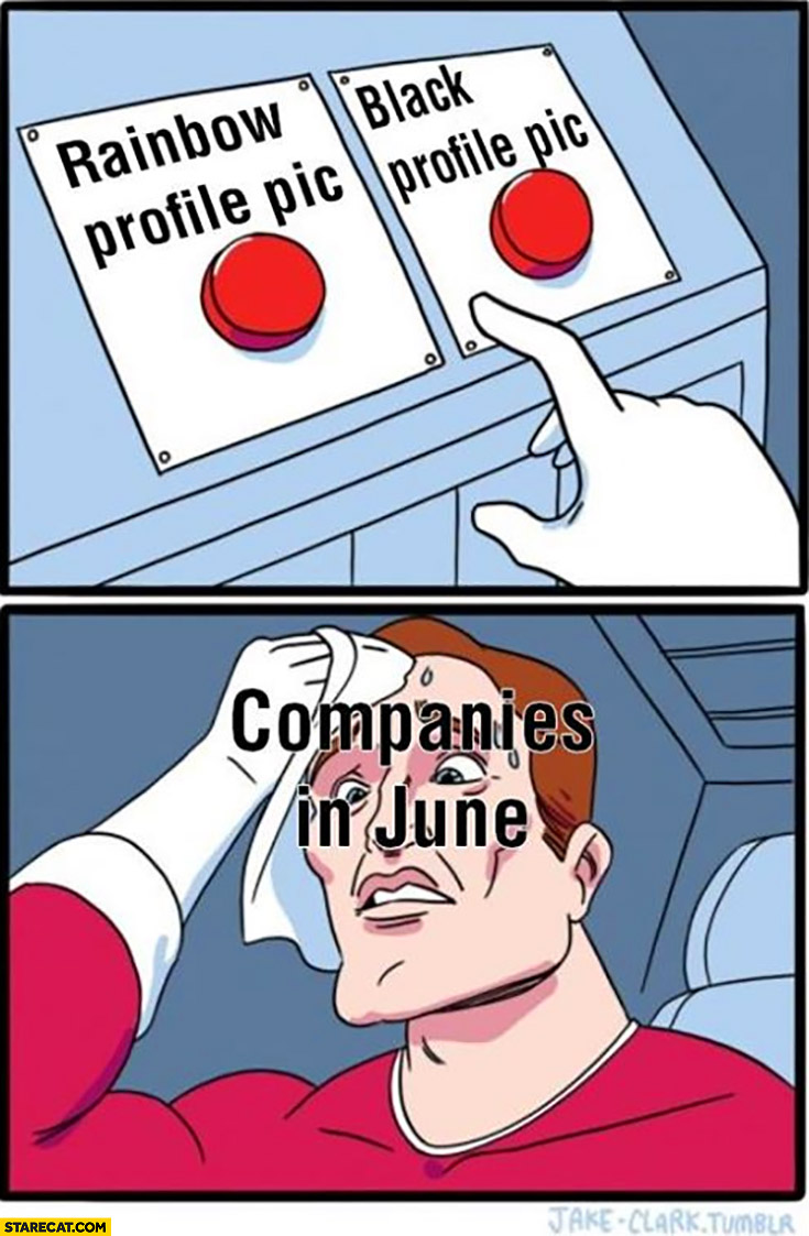 Rainbow profile picture or black profile pic companies in June don’t know what to pick