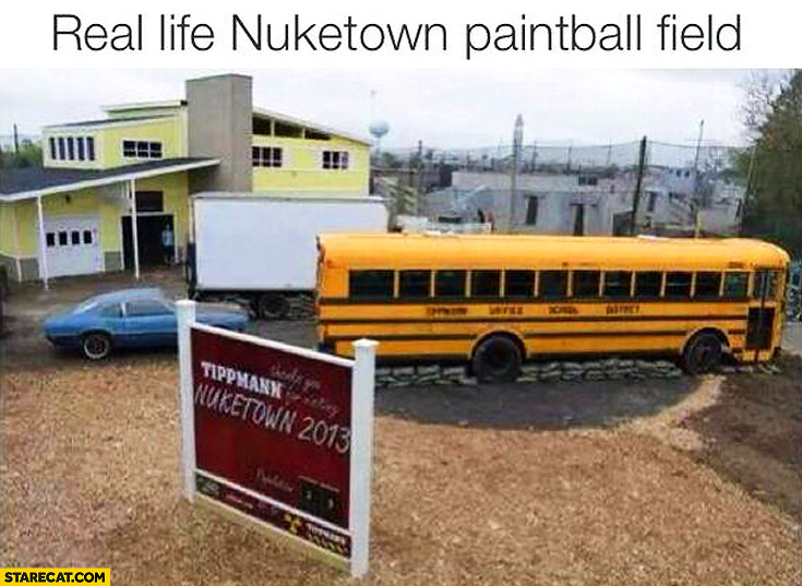 Real life nuketown paintball field