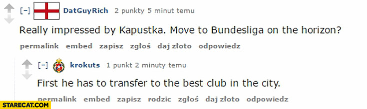 Really impressed by Kapustka. Move to Bundesliga on the horizon? First he has to transfer to the best club in the city