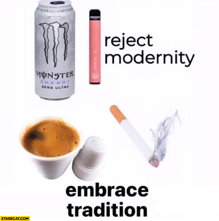 Reject moderinty Monster e-cigarette, embrace tradition coffee classic cigarette