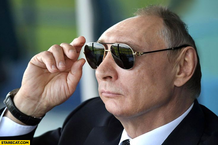 Retarded Vladimir Putin flat forehead photoshopped