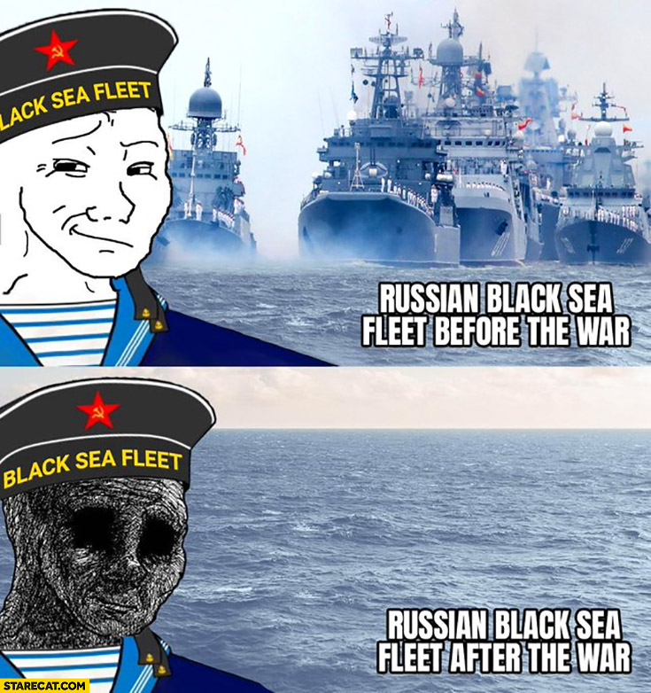 Russian black sea fleet before the war vs after all gone sunk