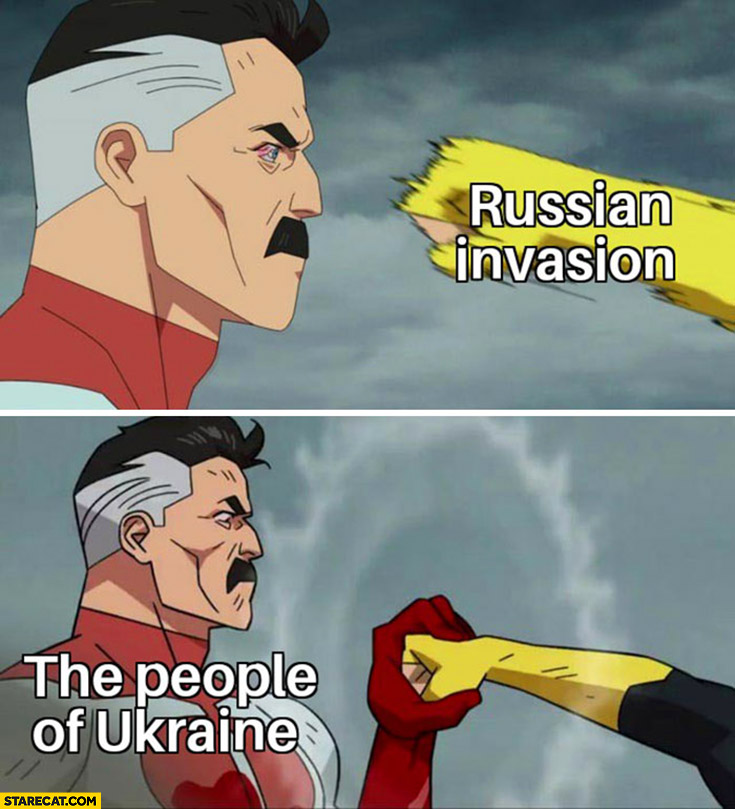Russian invasion stopped by the people of Ukraine cartoon