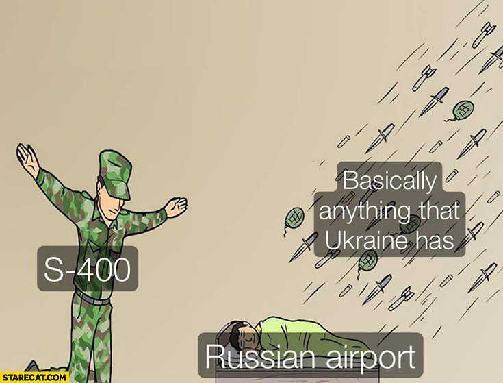 Russian S-400 system fails to protect Russian airport from basically anything that Ukraine has