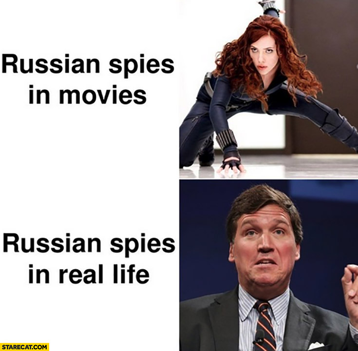 Russian spies in movies vs in real life fox news presenter Tucker Carlson