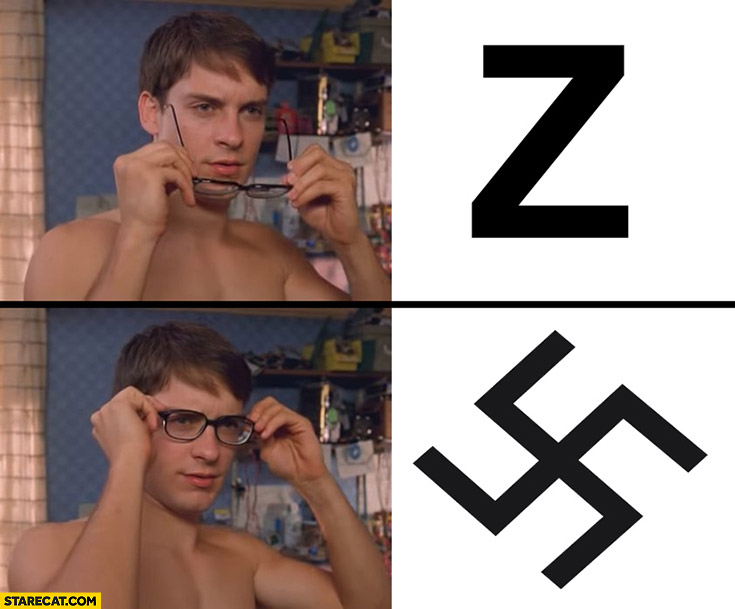 Russian z symbol swastika when you put your glasses on