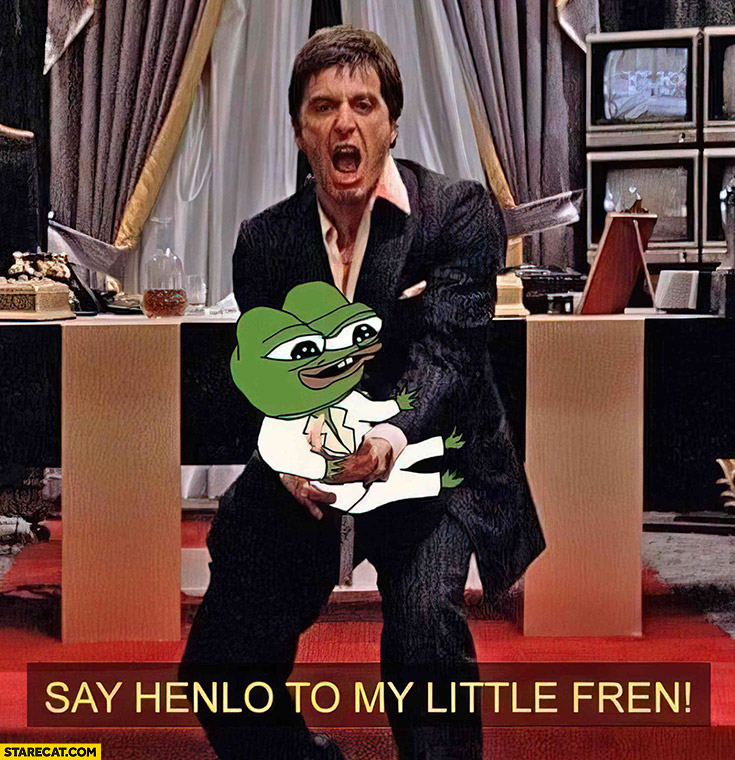 Say hello to my little friend pepe the frog Tony Montana
