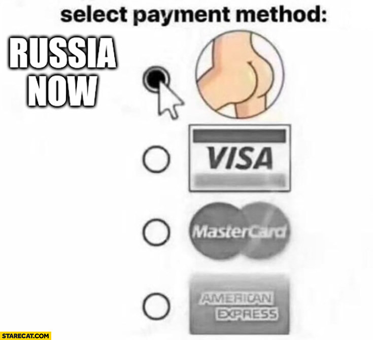 Select payment method Russia now only with your body available