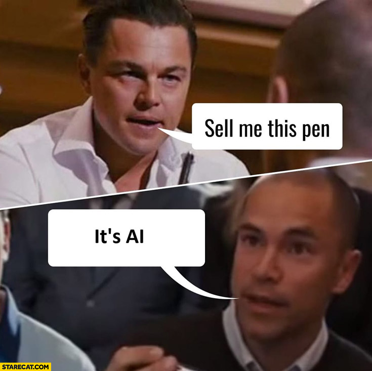 Sell me this pen, it’s AI artificial intelligence the wolf of wall street scene
