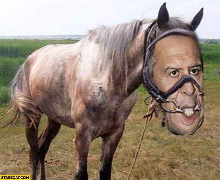 Sergey Lavrov horse photoshopped