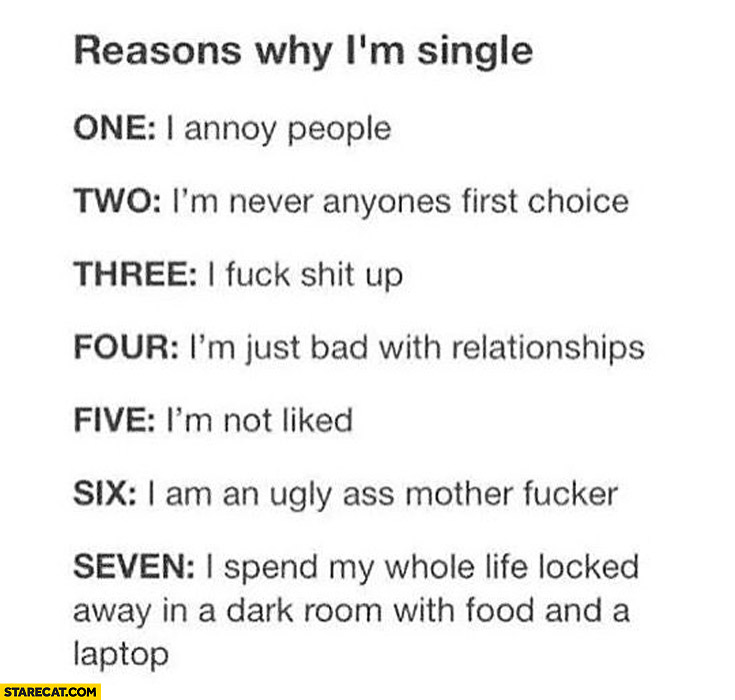 Seven reasons why I’m single