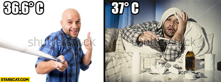 Sick men 37 degrees every time the same