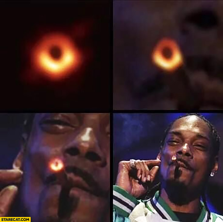 Snoop Dogg smoking weed joint blunt first image of a black hole