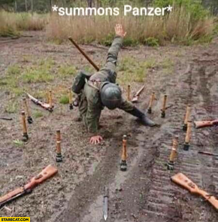 Soldier summons panzer creative photo