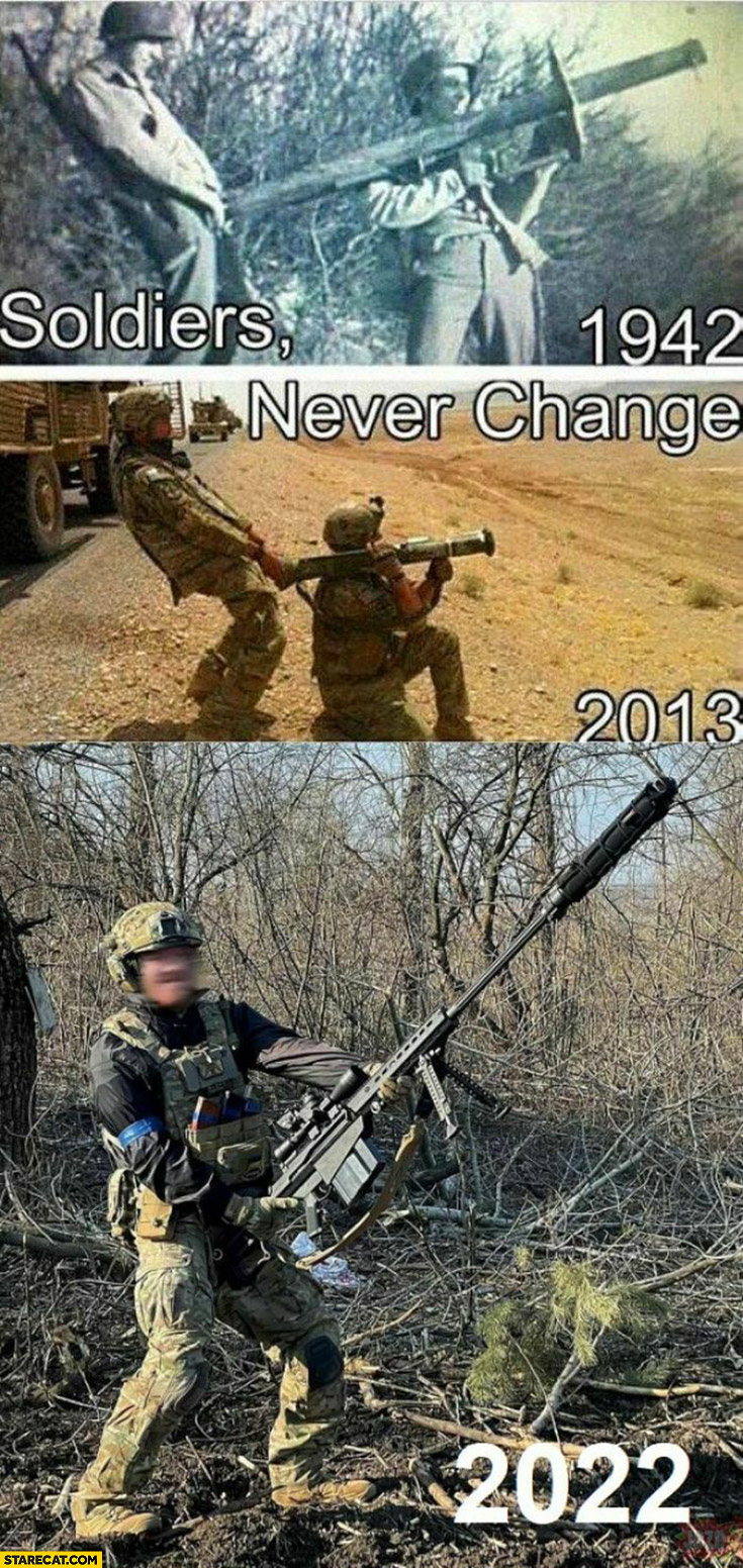 Soldiers never change 1942, 2013, 2022 all pretending that gun is their dick