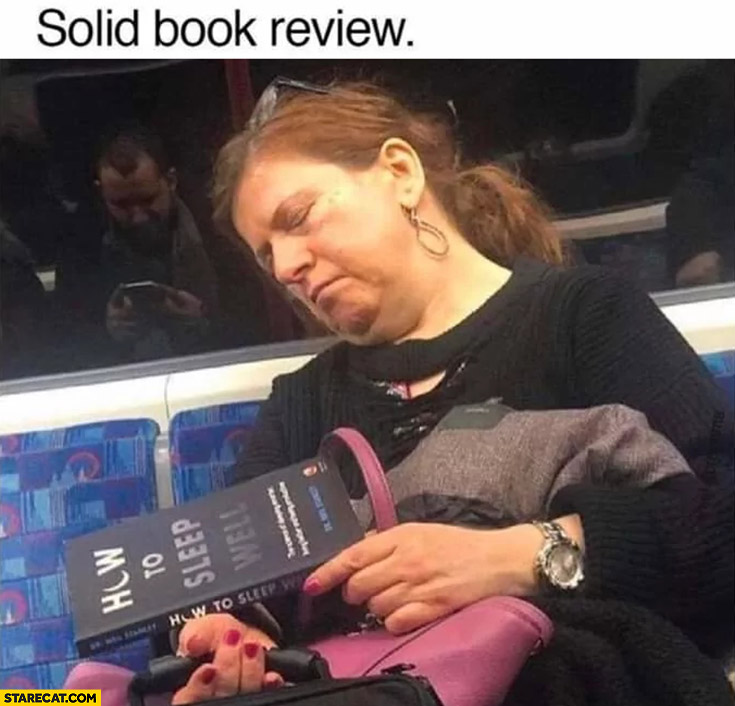 Solid book review how to sleep well woman sleeping subway metro