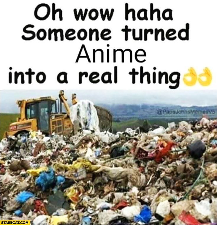 Someone turned anime into real thing trash garbage dump