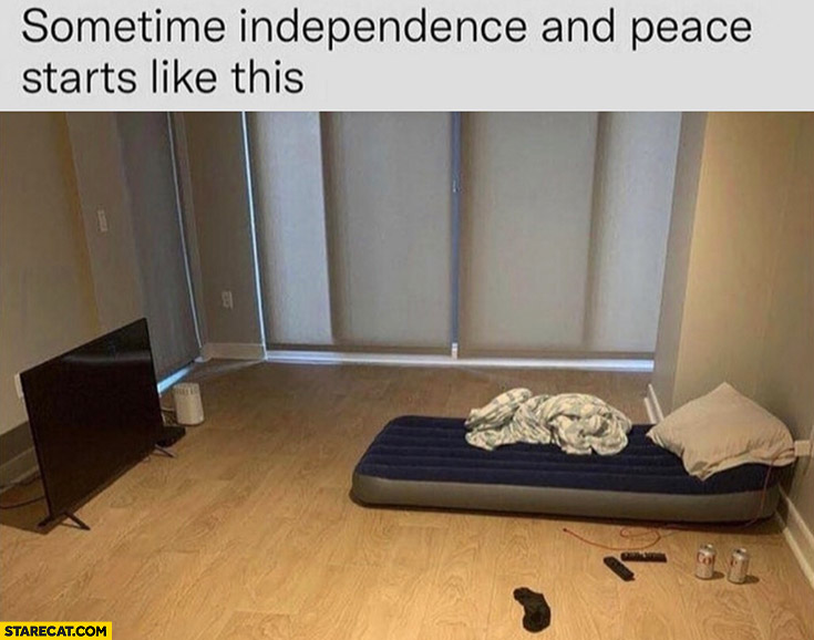 Sometime independence and peace starts like this empty room