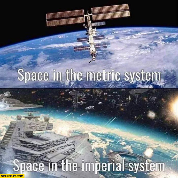Space in the metric system international space station vs space in the imperial system Star Wars