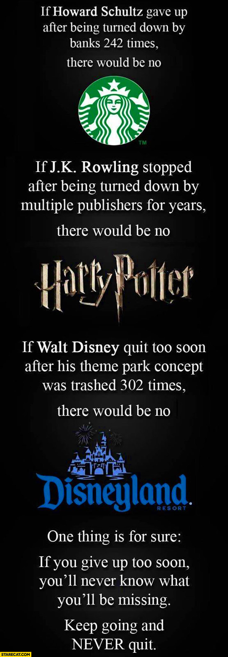 Starbucks Harry Potter Disneyland never give up
