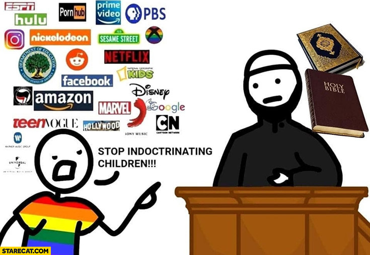 Stop indoctrinating children catholic church vs LGBT guy with all the social media sites