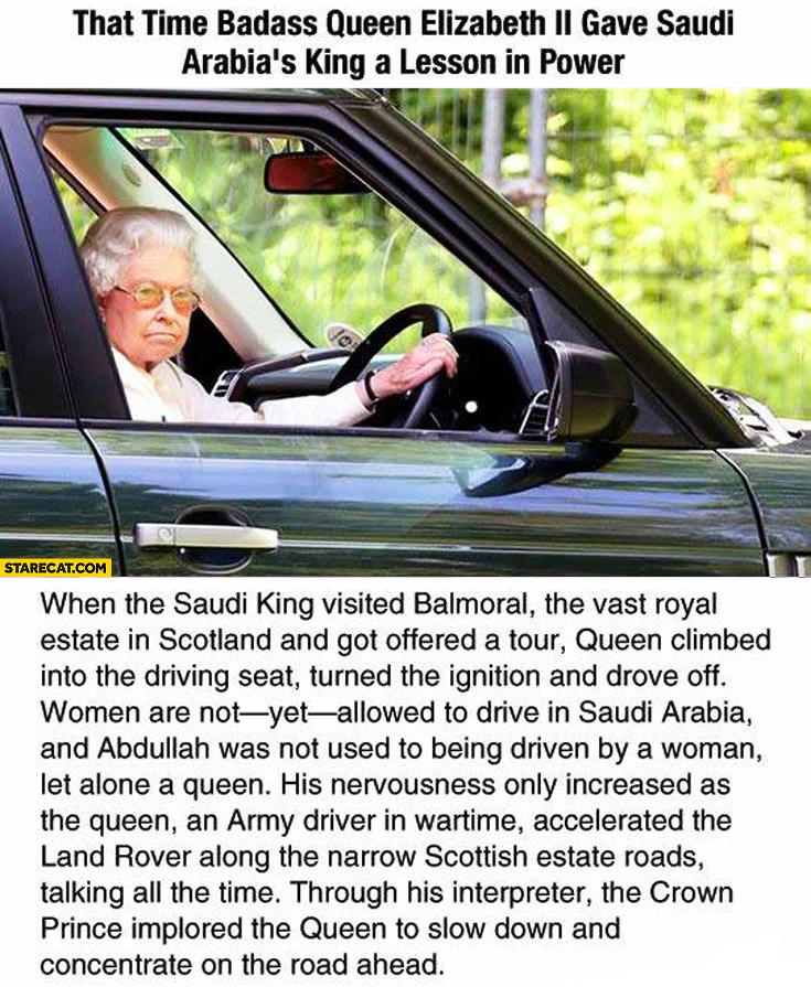 Story badass Queen Elizabeth gave Saudi Arabia’s king a lesson in power